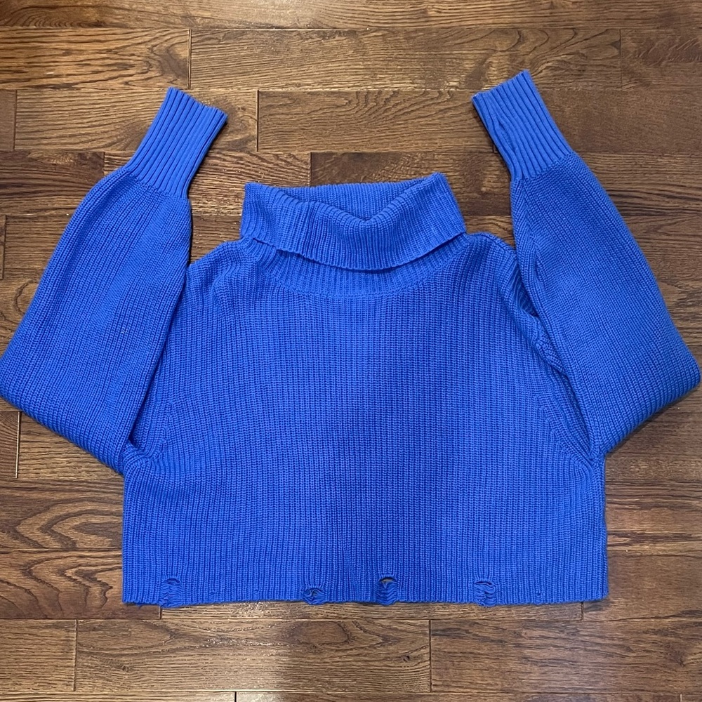 Dance & Marvel Blue Turtleneck Sweater